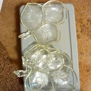 Glass leaf candy dish